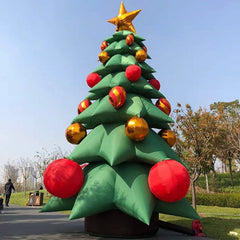 Rot Gold Flitter Stern Grün Weihnachten Baum Aufblasbar