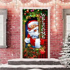 Rot Grün Licht Weihnachtsmann Klaus Weihnachten Tür Abdeckung