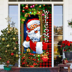 Rot Grün Licht Weihnachtsmann Klaus Weihnachten Tür Abdeckung