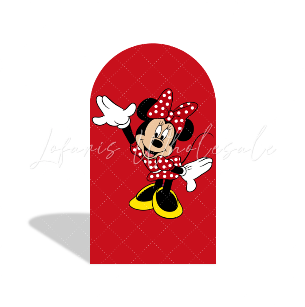 Red Minnie Baby Shower Birthday Party Bogenwand Abdeckung Rot Maus Punkte Klassisch Deko