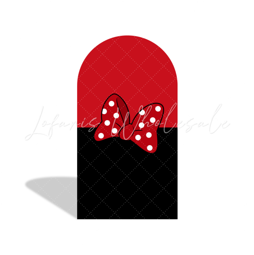 Red Minnie Baby Shower Birthday Party Bogenwand Abdeckung Rot Maus Punkte Klassisch Deko