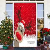 Rot Schneeflocke Elch Neu Jahr Weihnachten Tür Abdeckung
