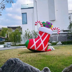 Rot Streifen Socken Süßigkeiten Geschenk Weihnachten Schlauchboote