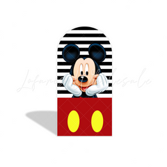 Red Stripes Mickey and Minnie Maus Rot Streifen Bogenhintergrund Abdeckung Klassisch Deko
