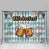 Retro Blau Aus Holz Wand Oktoberfest Party Hintergrund