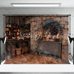 Retro Ziegel Haus Schädel Geheimnisvoll Halloween Hintergrund