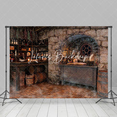 Retro Ziegel Haus Schädel Geheimnisvoll Halloween Hintergrund