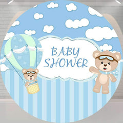 Runden Tragen Weiß Wolke Baby Dusche Hintergrund Für Junge