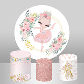 Runden Weiß Und Rosa Blumen Ballett Geburtstag Hintergrund