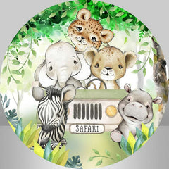 Safari Tiere Kreis Baby Dusche Hintergrund Für Party
