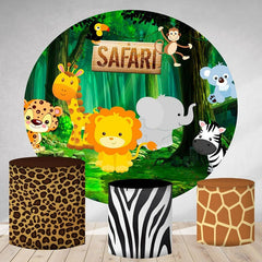 Safari Wald Tiere Runden Glücklich Geburtstag Hintergrund