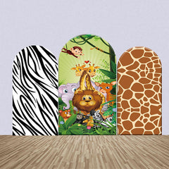 Safari Wald Leopard Zebra Drucken Bogen Hintergrund Bausatz
