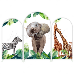 Safari Jungle Wild Babyparty Baby Shower Bogenwand Abdeckung Gold Tiere Party Deko