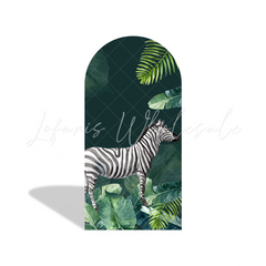 Safari Jungle Wild Dschungel Happy Birthday Bogenhintergrund Abdeckung Tropisch Grün Deko