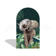 Safari Jungle Wild Dschungel Happy Birthday Bogenhintergrund Abdeckung Tropisch Grün Deko