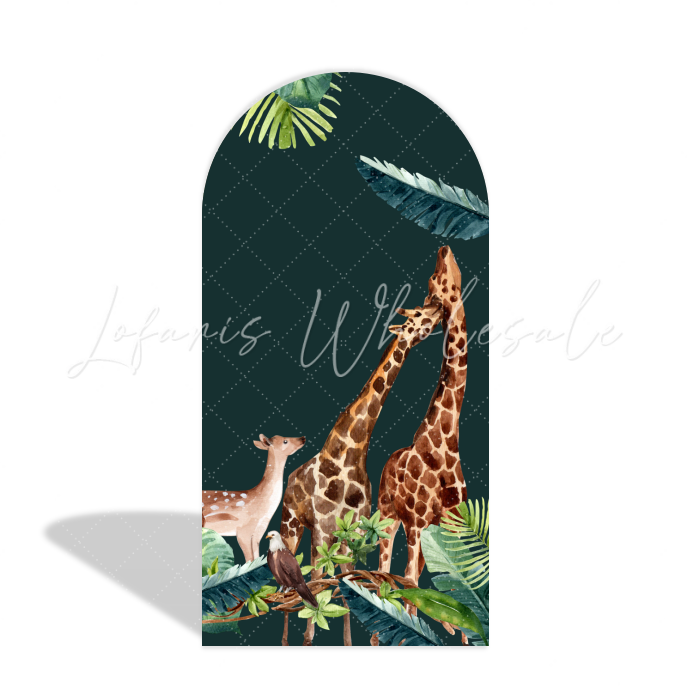 Safari Jungle Wild Thema Happy Birthday Bogenhintergrund Stoffbezug Tiere Zoo Party Deko