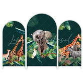 Safari Jungle Wild Thema Happy Birthday Bogenhintergrund Stoffbezug Tiere Zoo Party Deko