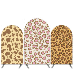 Safari Thema Leopard Muster Glücklich Geburtstag Bogen Hintergrund Bausatz