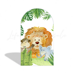 Safari Wild Jungle Birthday Baby Shower Party Bogenwand Abdeckung Urwald Tiere Grün Party Deko