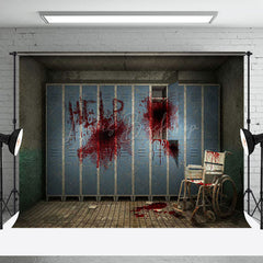 Beängstigend Blutig Klinik Rollstuhl Halloween Hintergrund