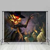 Beängstigend Kürbis Geist Friedhof Glücklich Halloween Hintergrund