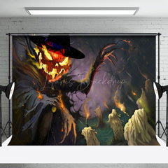 Beängstigend Kürbis Geist Friedhof Glücklich Halloween Hintergrund