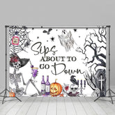 Schluck Um Zu Gehen Runter Weiß Glücklich Halloween Hintergrund