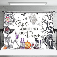 Schluck Um Zu Gehen Runter Weiß Glücklich Halloween Hintergrund