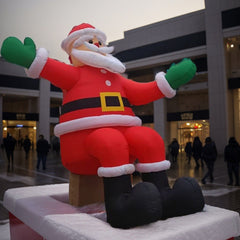 Sitzung Freundlich Weihnachtsmann Klaus Weihnachten Aufblasbar Dekor