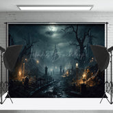 Schädel Stapel Gruselig Schloss Nacht Halloween Hintergrund