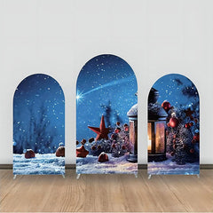 Schnee Beleuchtung Sterne Ball Kiefer Kegel Bogen Hintergrund Bausatz