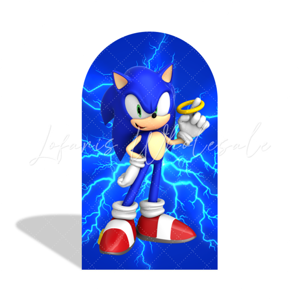 Sonic Cartoon Happy Birthday Party Bogenhintergrund Abdeckung Blauer Igel Rennspiel Jungen Deko
