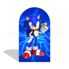 Sonic Cartoon Happy Birthday Party Bogenhintergrund Abdeckung Blauer Igel Rennspiel Jungen Deko