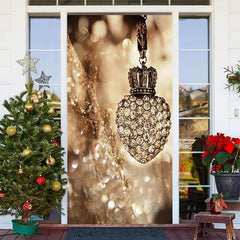 Funkeln Diamant Bokeh Fröhlich Weihnachten Tür Abdeckung