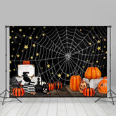 Spinne Netto Schwarz Nacht Mit Stern Halloween Hintergrund