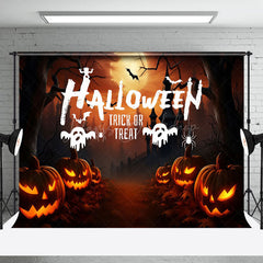 Spinne Kürbis Straße Halloween Trick Oder Behandeln Hintergrund