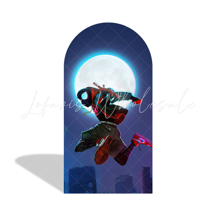 Spiderman Theme Birthday Party Bogenwand Abdeckung Spinne Superheld Netz Stadt Skyline Deko