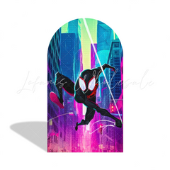 Spiderman Theme Birthday Party Bogenwand Abdeckung Spinne Superheld Netz Stadt Skyline Deko