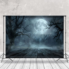 Gruselig Tot Holz Wald Mond Halloween Hintergrund