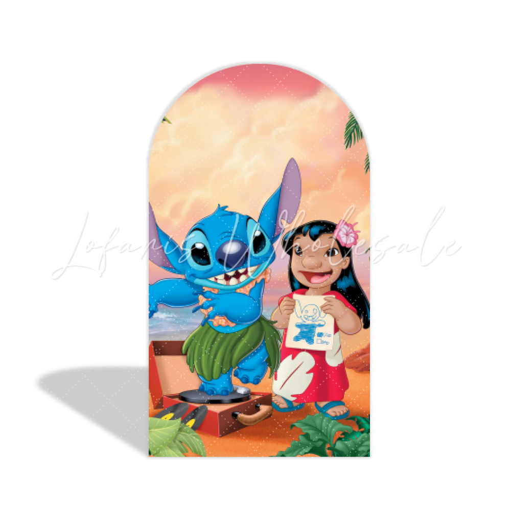 Stitch Lilo & Stitch Thema Happy Birthday Chiara Bogen Abdeckung Blau Aloha Party Deko