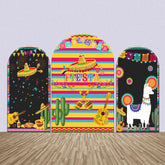 Streifen Kaktus Alpaka Fiesta Party Bogen Hintergrund Bausatz