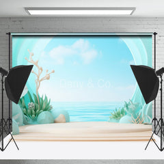 Sommer Grün Bogen Strand Koralle Fotografie Hintergrund