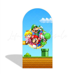 Supper Mario Cartoon Happy Birthday Party Bogenhintergrund Abdeckung Luigi Videospiel Jungen Deko