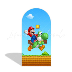 Supper Mario Cartoon Happy Birthday Party Bogenhintergrund Abdeckung Luigi Videospiel Jungen Deko