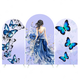 Sweet 15th 16th 18th Purple Butterfly Princess Bogenhintergrund Abdeckung Lila Schmetterling Deko