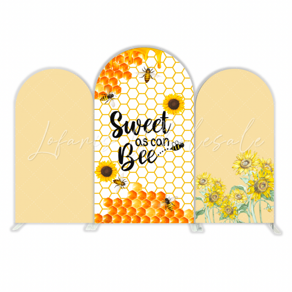 Yellow Sweet Bee Sunflower Theme Birthday Party Bogenwand Abdeckung Biene Sonnenblume Deko
