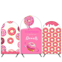 Süß Donuts Thema Rosa Geburtstag Bogen Hintergrund Bausatz