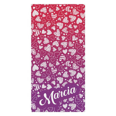Süß Herzen Gradient Lila Brauch Name Strand Handtuch