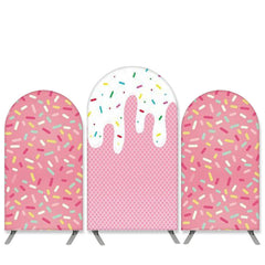 Süß Eis Creme Thema Rosa Geburtstag Bogen Hintergrund Bausatz Banner