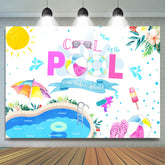 Cool Baden Schwimmbad Blumen Sommer Geburtstag Hintergrund